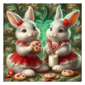 Kit de peinture par numero - Duo de Lapins de Pâques : Le Goûter Gourmand