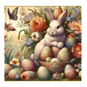 Kit de peinture par numero - Lapin de Pâques au Style Art Nouveau : Un Printemps Magique