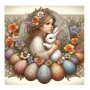 Kit de peinture par numero - Douceur de Pâques : La Jeune Fille au Lapin Blanc