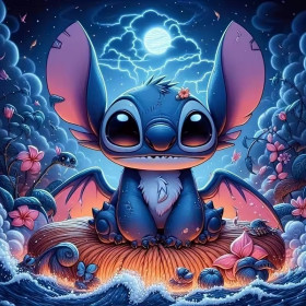 Kit de peinture par numero - Stitch Dragon des Rêves