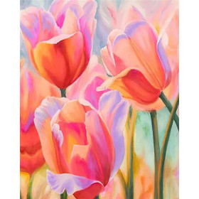 Kit de peinture par numero - Champ de Tulipes | Tableau Paysage Facile à Réaliser