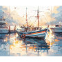 Kit de peinture par numero - Port au Soleil Couchant et Chalutier