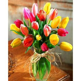 Kit de peinture par numero - Bouquet de Tulipes | Cadeau Créatif et Original