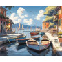 Kit de peinture par numero - Village Méditerranéen aux Barques Colorées