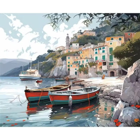 Kit de peinture par numero - Village Italien des Cinque Terre