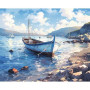 Kit de peinture par numero - Barque Bleue & Montagnes