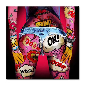 Kit de peinture par numero - Pop Art Rose Comics Sensuel