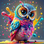 Kit de peinture par numero - Hibou Pop Art Multicolore