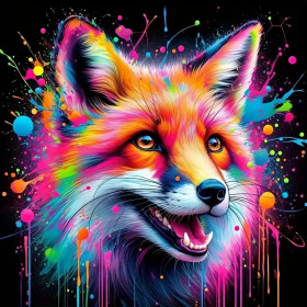Kit de peinture par numero - Renard Pop Art Multicolore