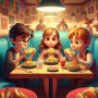 Kit de peinture par numero - Harry Potter et ses Amis au Restaurant : Un Festin Magique