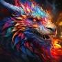 Kit de peinture par numero - Le Dragon aux Écailles Flamboyantes