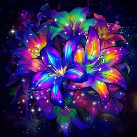 Kit de peinture par numero - Le Bouquet de Lys Stellaires