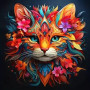 Kit de peinture par numero - Le Chat Fleuri Mystique