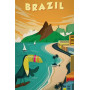 Kit de peinture par numero - Affiche Vintage Rio Toucan (Brésil)