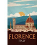 Kit de peinture par numero - Florence Italie : Affiche de Voyage Vintage