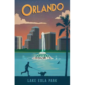 Kit de peinture par numero - Orlando : Lake Eola Park (Affiche Vintage)