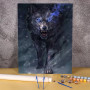 Kit de peinture par numero - Loup Féroce aux Yeux Électriques