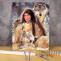 Kit de peinture par numero - La Gardienne des Loups sous la Neige