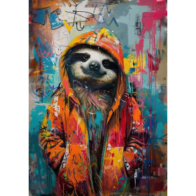 Kit de peinture par numero - Paresseux Graffiti Street Art