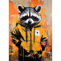 Kit de peinture par numero - Raton Laveur Graffiti : Style Street Art Urbain