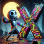Kit de peinture par numero - Halloween Jack et la Croix Néon aux Symboles Énigmatiques