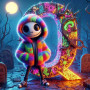 Kit de peinture par numero - Halloween Jack et la Majestueuse Lettre Q aux Néons Mystérieux