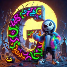 Kit de peinture par numero - Jack Attitude Fluo