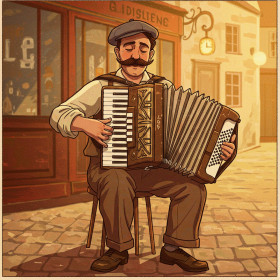 Kit de peinture par numero - L'Accordéoniste du Vieux Paris