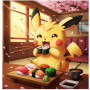 Kit de peinture par numero - Pikachu au Pays des Sushis : Délices Japonais