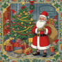 Kit de peinture par numero - Père Noël Rétro et ses Lutins