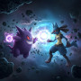 Kit de peinture par numero - Ectoplasma contre Lucario : Le Duel Spatial de Légende