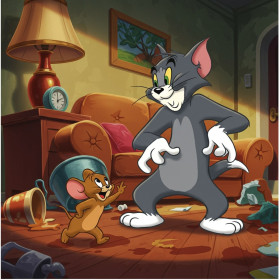 Kit de peinture par numero - Tom et Jerry | Kit Le Défi