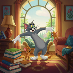 Kit de peinture par numero - Tom et Jerry | Scène Joyeuse et Ensoleillée