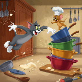 Kit de peinture par numero - Tom et Jerry Chaos en Cuisine