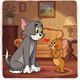Kit de peinture par numero - Tom et Jerry Un Amour Inattendu