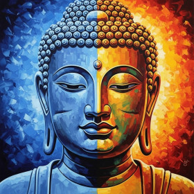 Kit de peinture par numero - Bouddha Équilibre Bicolore