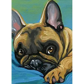 Kit de peinture par numero - Bouledogue Français au Regard Tendre