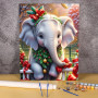 Kit de peinture par numero - L'Éléphanteau Festif de Noël