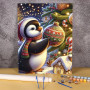 Kit de peinture par numero - Le Pingouin Décorateur de Noël