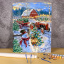 Kit de peinture par numero - Noël à la Ferme des Sapins