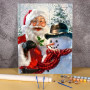 Kit de peinture par numero - Père Noël et son Ami Bonhomme de Neige