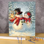 Kit de peinture par numero - Le Couple de Bonhommes de Neige Amoureux