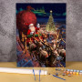 Kit de peinture par numero - Le Vol du Père Noël au-dessus de la Ville
