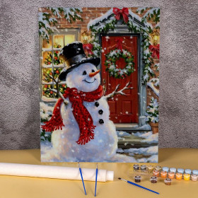 Kit de peinture par numero - Bonhomme de Neige Accueillant
