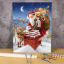 Kit de peinture par numero - Père Noël sur le Toit