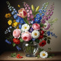 Kit de peinture par numero - Bouquet de Fleurs des Champs Vibrant