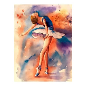 Kit de peinture par numero - Ballerine Révérence Colorée