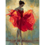 Kit de peinture par numero - Danseuse Robe Rouge Flamboyante