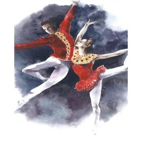 Kit de peinture par numero - Couple de Danseurs Costume Rouge