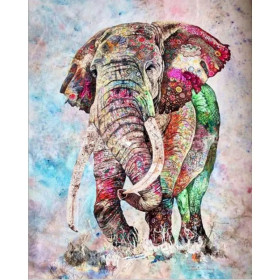 Kit de peinture par numero - Éléphant Mosaïque Sacrée